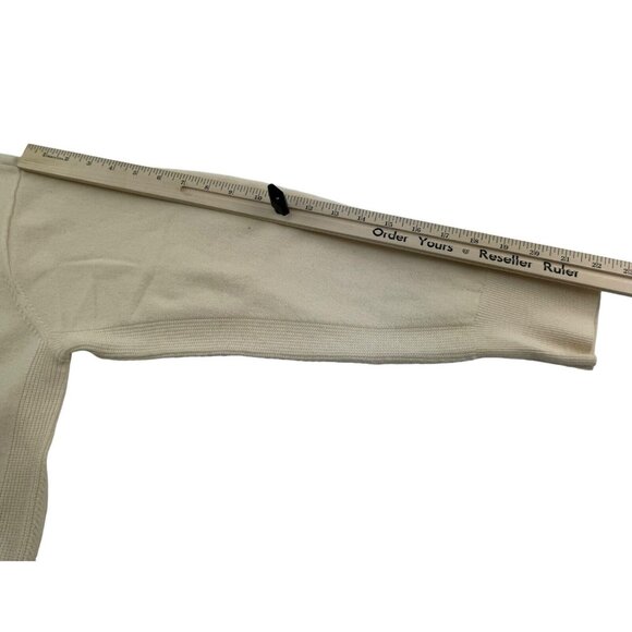 Sandro Paris Cream Long Sleeve Scoop Neck Wool Cashmere Sweater Womens Size 3 - Picture 7 of 7